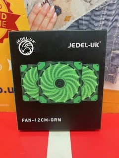 Jedel 12cm Green LED Case Fan Fluid Dynamic 1200 RPM.