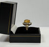 9ct Gold Ring, C/Z Yellow Stone ( Size O ) 5.21g - ** Hallmarked **