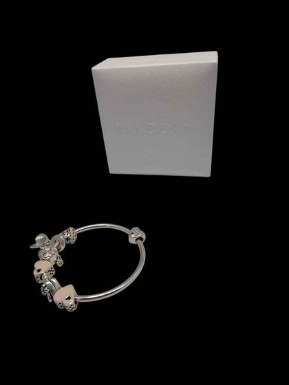 Pandora (ALE 925) Sterling Silver Bangle Bracelet With 6x Charms - Boxed