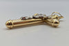 14CT Hallmarked 585, Yellow Gold, Two-Tone Tubular Crucifix Pendant, 2", 2.81G