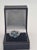 9ct Yellow Gold Blue Topaz & Diamond Cluster Ring – Hallmarked 375 – Size Q – 3.22
