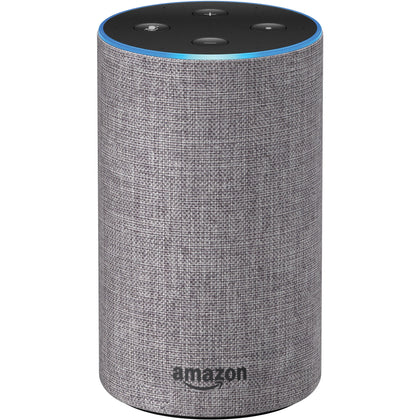 Amazon Echo 2nd Generation Smart Speaker With Alexa Heather Gray Fabric.