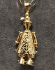 9ct Gold Gemset Vintage (1998) Fully Articulated Clown Pendant & 24" Belcher Chain