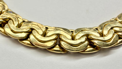 18ct gold Byzantine style bracelet 8