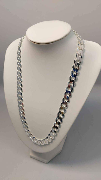 925 Sterling Silver Thick Curb Chain Necklace - 96.3 Grams - 24