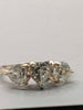 9ct Yellow Gold Rig With 3x Translucent Green Stones - Size K