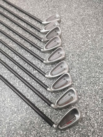 Wilson Deep Red Irons, 3-PW And SW Regular Flex, Graphite Fat Shafts