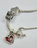 Pandora Bracelet with charms and safety chain 18cm