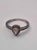 9ct White Gold Ladies Pearl-Shaped CZ Cluster Ring – 2.24 Grams – Size Q