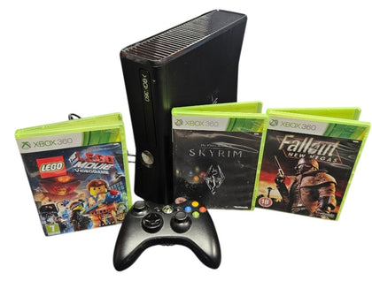 Microsoft XBox 360 Slim 128GB with Games - Unboxed