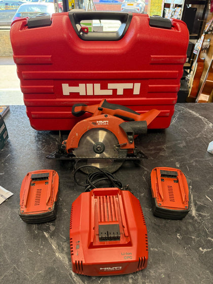 Hilti SCW 22-A Cordless 22V Circular Saw 165mm - x2 Batteries, Charger & Case