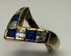 14CT YELLOW GOLD RING WITH PRETTY STONES SIZE N