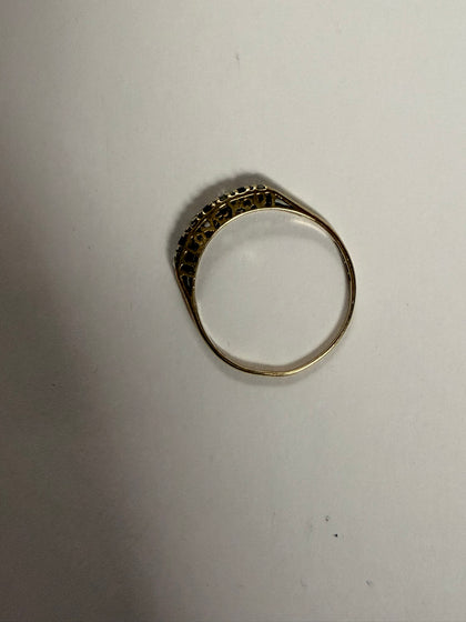 *9ct ring red and white stones  - size R