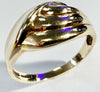 9ct Yellow Gold Shrimp Style Ring Size Q 1/2