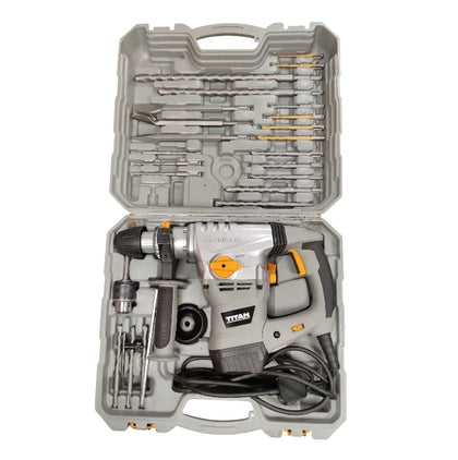 Titan TTB631SDS 1500W Corded Hammer Drill w/accessories and case COLLECTION ONLY