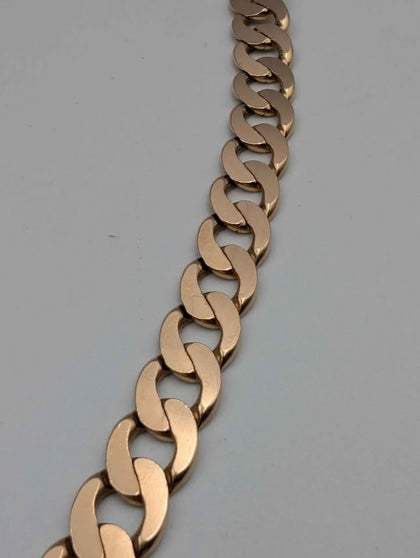 9ct Rose Gold Very Thick Curb Chain Necklace With Yellow Gold Clasp - 78.29 Grams - 26