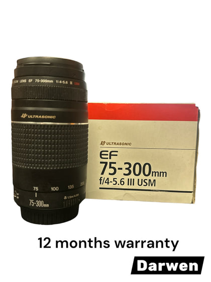 Canon EF 75-300mm f/4-5.6 III USM Telephoto Zoom Lens - boxed