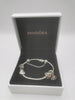 Pandora Bracelet with 4 Charms and Safety Chain pendant Hallmarked(ALE) Boxed
