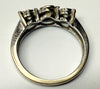 18ct White gold three stone diamond ring Size I