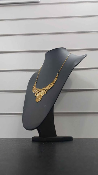 22K 916 YELLOW GOLD, LARGE PENEDANT NECKLACE, BASIC CHAIN, 20