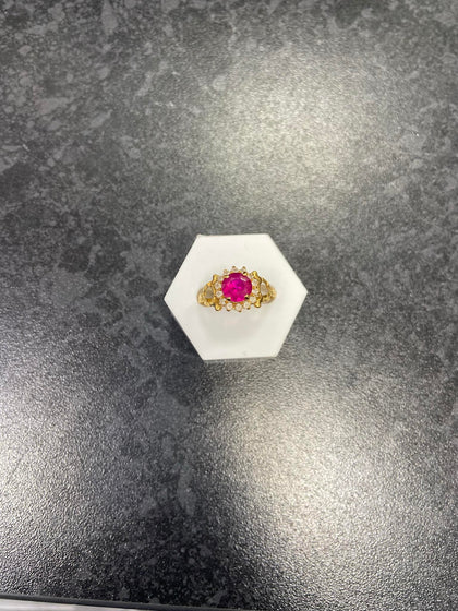 21ct Gold Ruby Ring (Size O), 2.6g