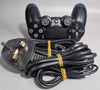 Sony PlayStation 4 Console, 500GB Black, With Leads And One Controller *crack on right side of case and front left.*