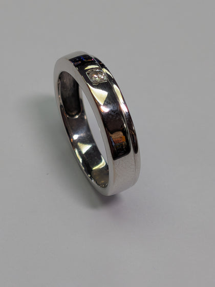 18ct White Gold Diamond Ring Size H 1/2