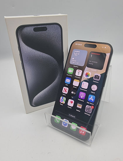 Apple iPhone 15 pro 128GB Titanium blue smartphone unlocked boxed (93% batt health)