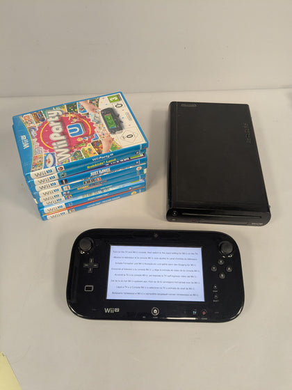 Wii U Console, 32GB Premium Black 9 Game Package