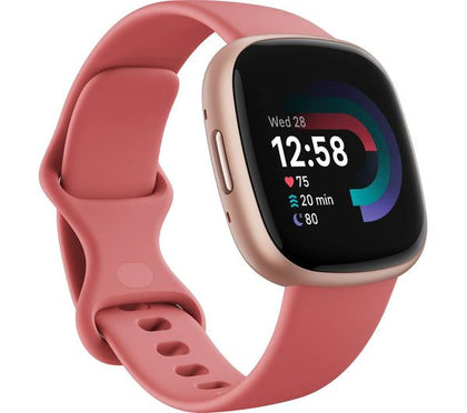 FITBIT Versa 4 Smart Watch - Pink Sand & Copper Rose