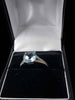 9ct White Gold Ladies Ring With Blue Stone - Size Q - 2.19 Grams