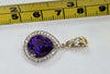 9ct Gold Purple/Clear Pendant
