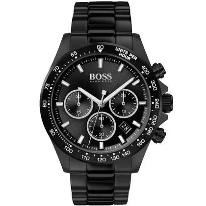 Hugo Boss Men's Chronograph Hero Black Ion-Plated Stainless Steel Bracelet Watch 43mm