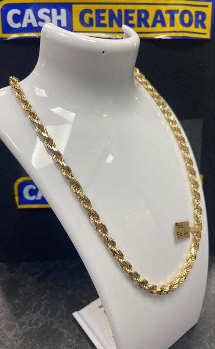 9ct Gold Solid Rope Chain 50.6g 24