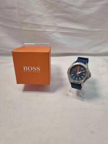 Hugo Boss Orange Honolulu Mens Watch - Navy Blue Silicone Strap - Quartz Battery - Comes With Box
