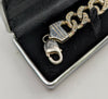925 Silver Hallmarked, Diamonte covered Curbed bracelet, 9", 60.18G