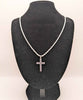 *BRAND NEW* 925 STERLING SILVER CHAIN WITH LILAC CROSS 22" 18.8G, BOXED