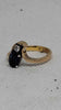 18ct Yellow Gold Unusal Ladies Ring With Blue & Clear Stone (Not Dia) - Size M - 4.17 Grams