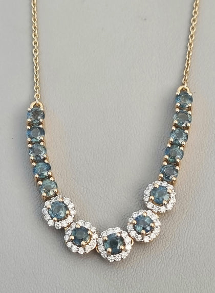 18ct Gold Diamond Emerald Necklace