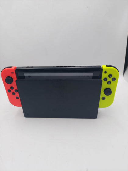 Nintendo Switch Console 32GB HAC 001-01 with Neon red/yellow Joycons including Dock and Charger-SMALL DENT ON SCREEN