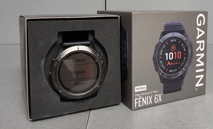 Garmin Fenix 6X Pro Solar 51mm Smartwatch - Carbon Grey/Black ** Boxed **