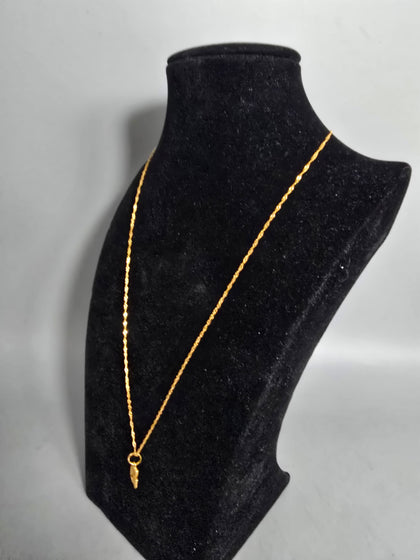 22CT Gold Necklace and Pendent 20'' in Length 4G