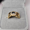 18ct Gold Ring with Diamond and Sapphire Size P 1/2
