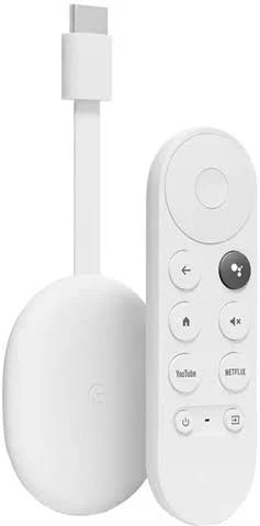 Google Chromecast W/Google TV & Voice Remote (HD) 2022 - Snow.
