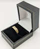 375 9CT HALLMARKED, YELLOW GOLD, RING WITH STONE EMBEDDED IN SIGNET, SIZE Q/8.5, 2.7G, BOXED