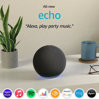 Amazon Echo (4th generation) Smart Speaker with Alexa Charcoal.