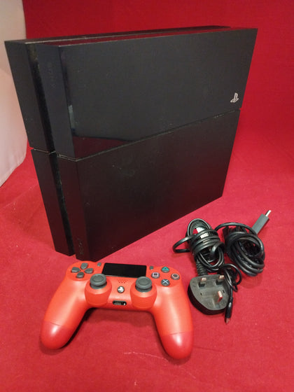Playstation 4 Console, 500GB Black with Red Controller Unboxed