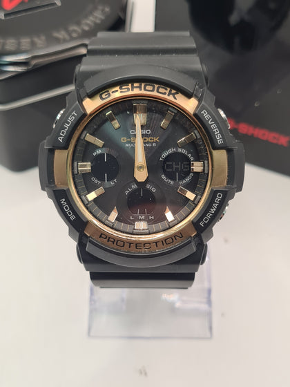 Casio G-Shock GAW-100G Multi-Band 6 Men's Watch With Quartz Movement/Tough Solar, Boxed And Cased, Black