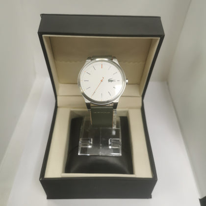 Lacoste Mens Watch Kyoto  LC 107.1.14.2877 Olive Leather Strap Boxed