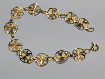 18ct Gold Maltese Cross Bracelet